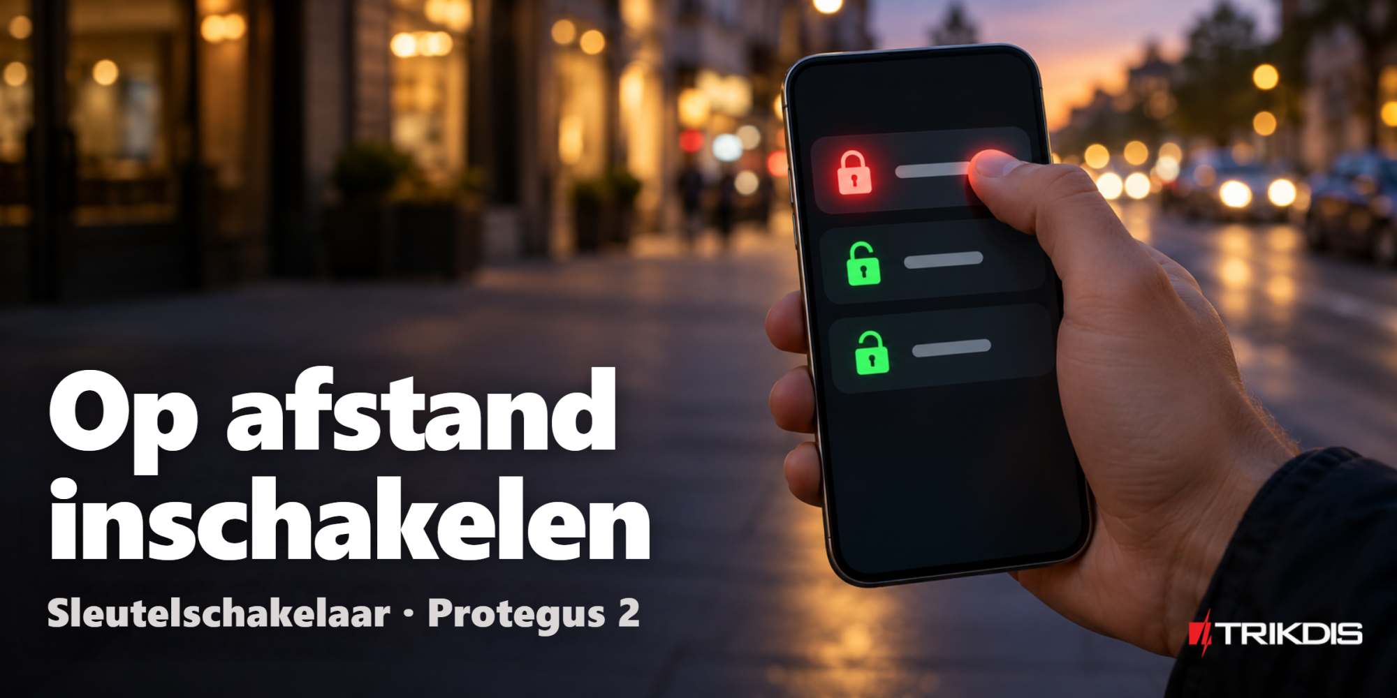 Op afstand inschakelen via sleutelschakelaar vanuit de Protegus 2-app