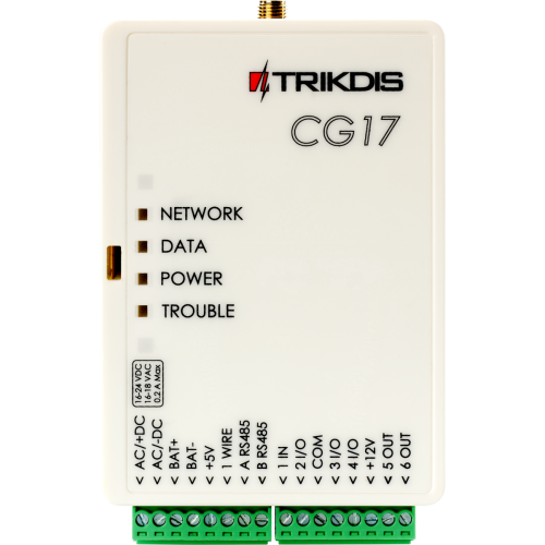 Trikdis CG17 2G GSM compacte beveiligingscentrale Trikdis CG17 2G GSM compacte beveiligingscentrale