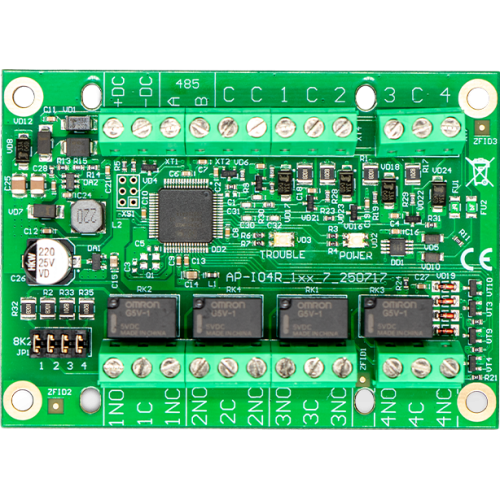 Trikdis IO4R (IO-4R) – GATOR I/O-uitbreidingsmodule (4 ingangen / 4 relais)